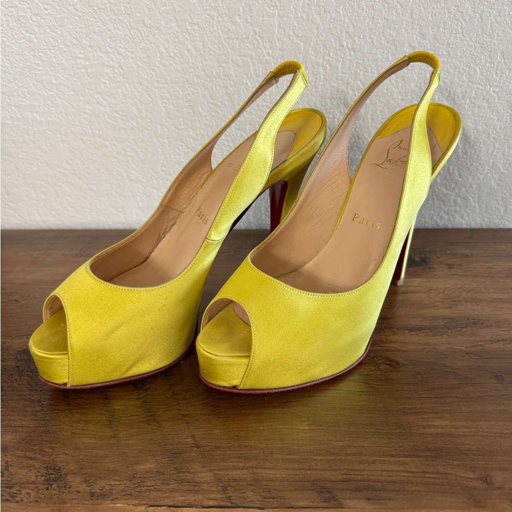 Christian Louboutin Vibrant Yellow Slingback Heels